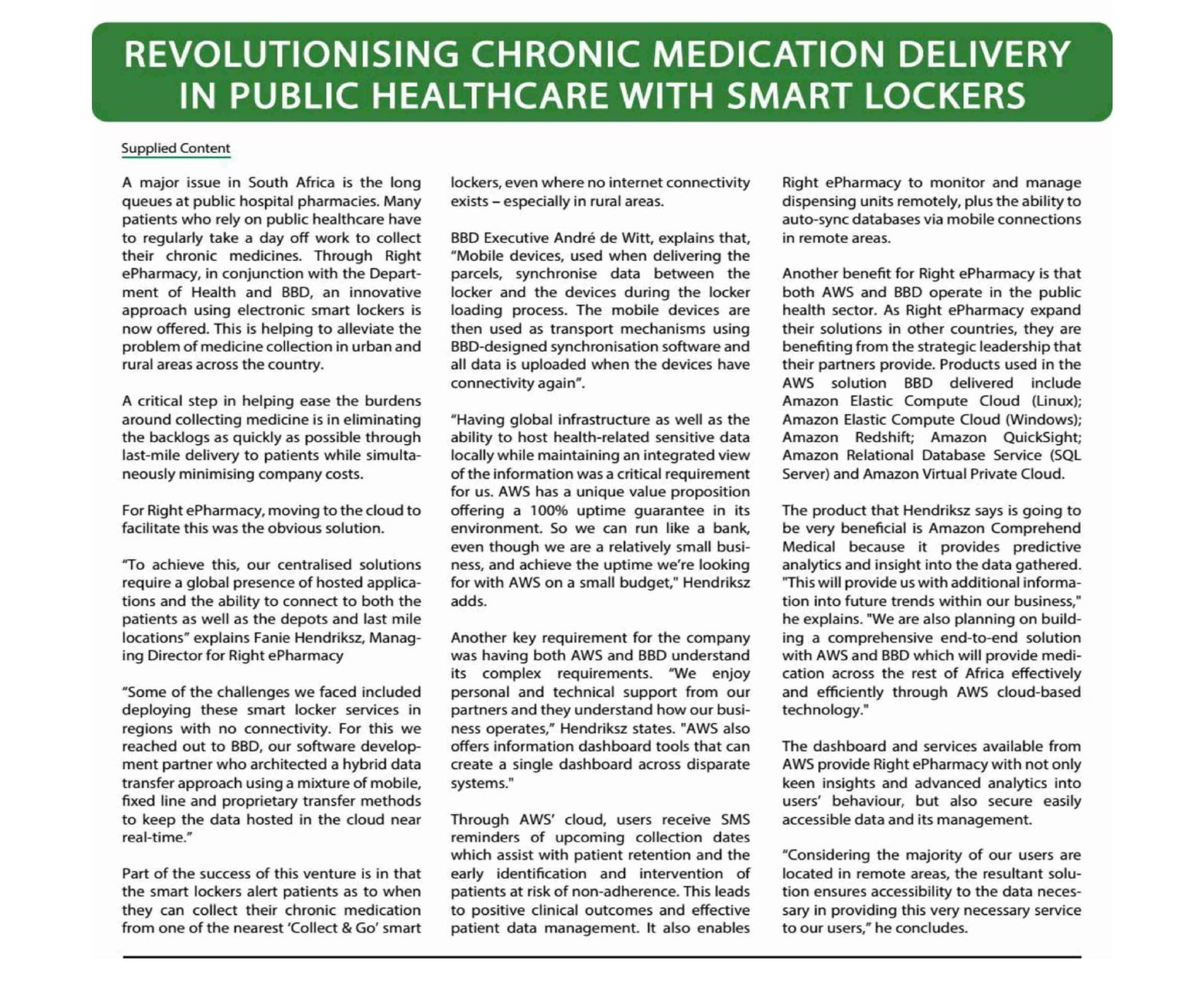 Revolutionising chronic medication delivery in public healthcare with smart lockers